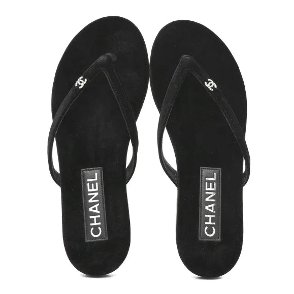 CC Velvet Thong Sandals